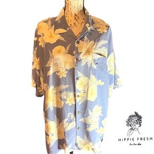 Tommy Bahama 100% Silk Short Sleeve Hawaiian Button Down Shirt Size L